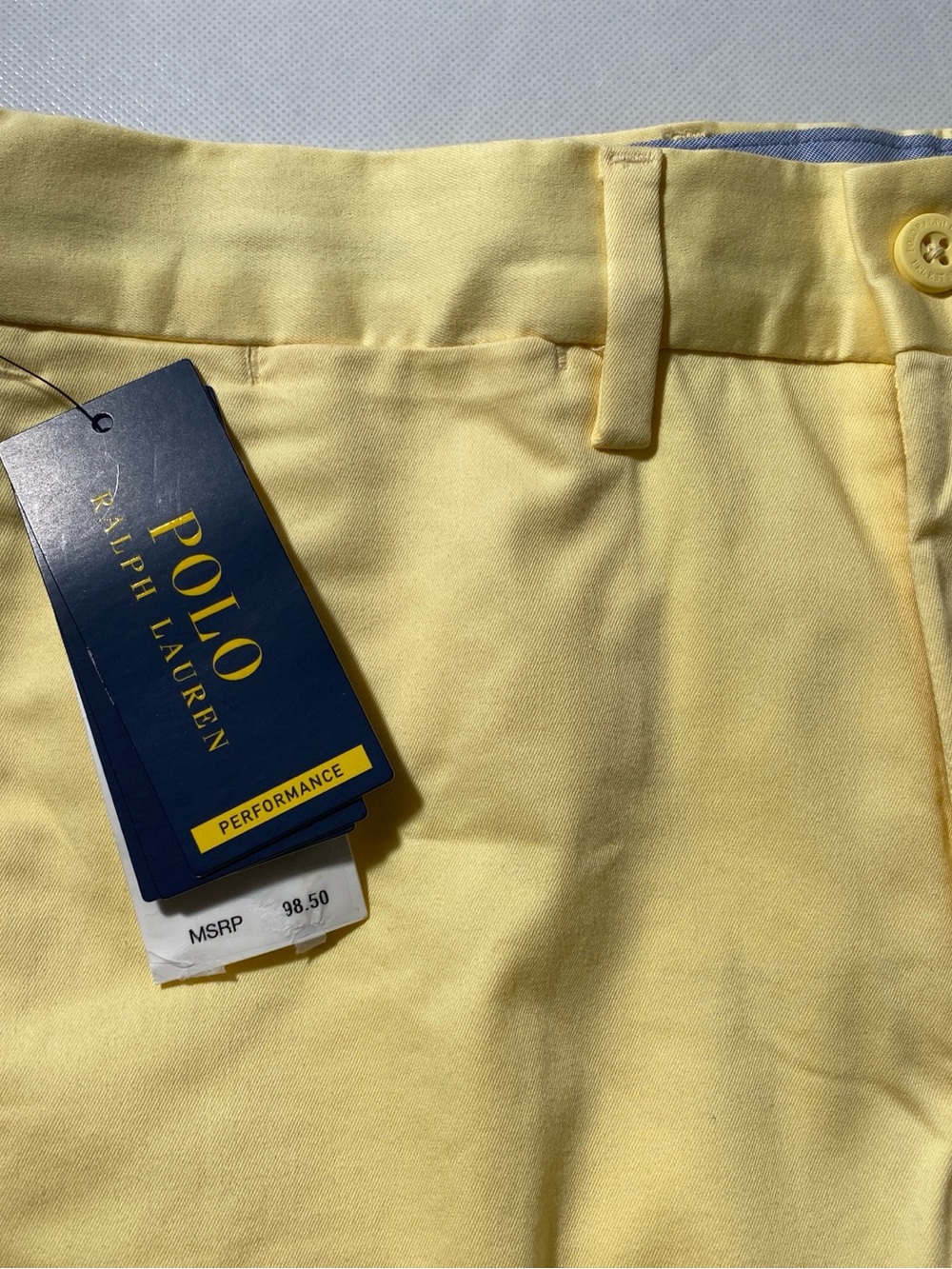 NEW- Size 30 Mens Polo Ralph Lauren Performance Chino Shorts Flat 8.5”i Yellow - Picture 3 of 14